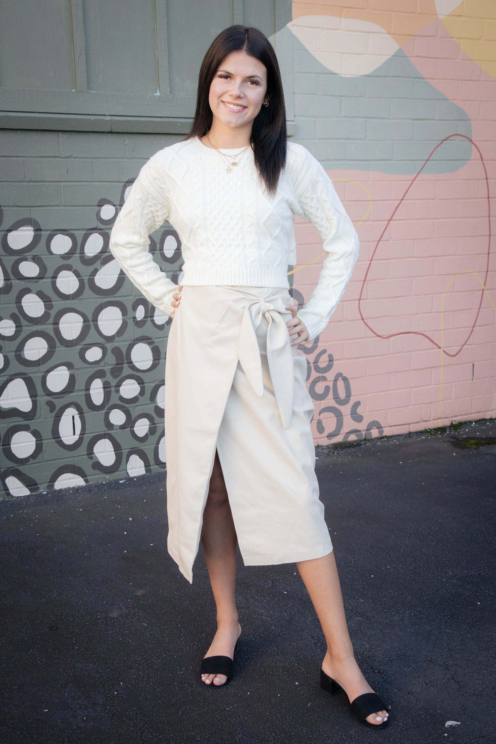 トップス mame Mixed Cable Knit Pullover - white Mixed Cable Knit