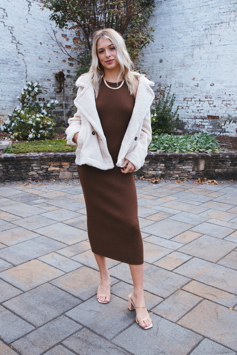 Raylene Knit Midi Dress, Tree Bark | Velvet Heart