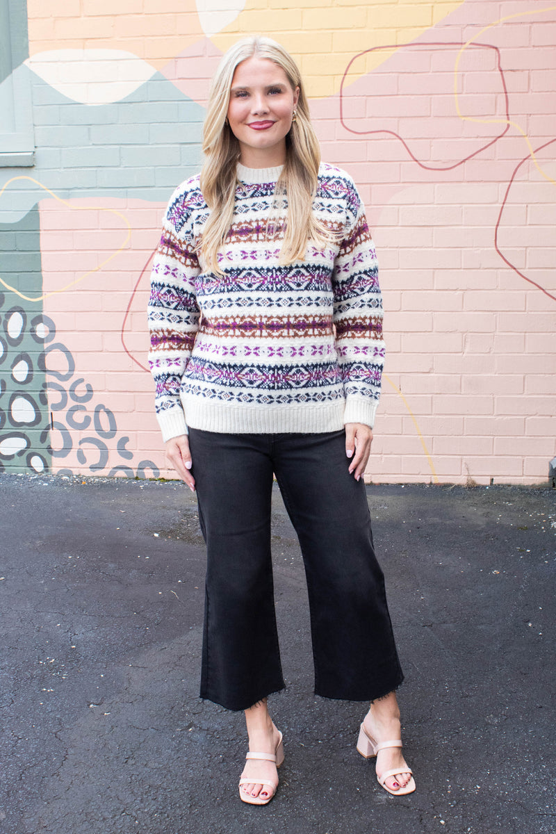 Shinza Crewneck Sweater, White Beach | RD Style