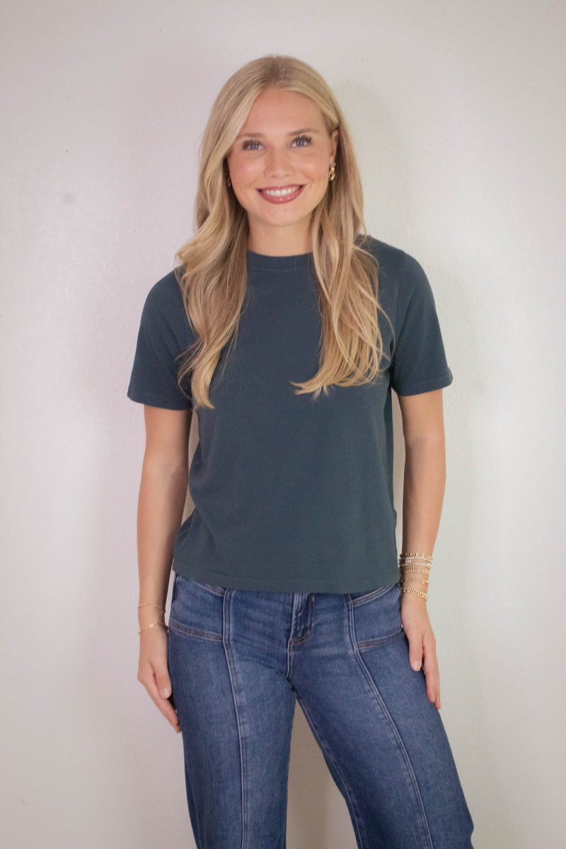 Adalynn Classic Boxy Fit Tee, Midnight Navy