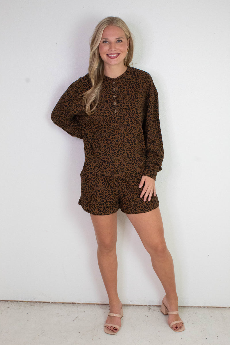 Chloe Leopard Print Set, Brown