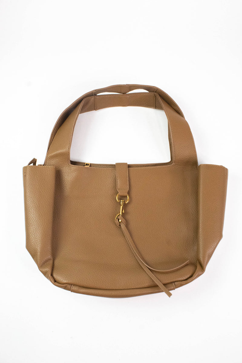 Ayla Tassel Detailed Tote Bag, Tan