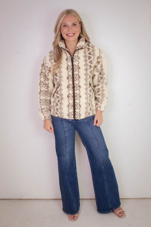 Whistler Sherpa Zip Front Jacket, Brown | RD Style