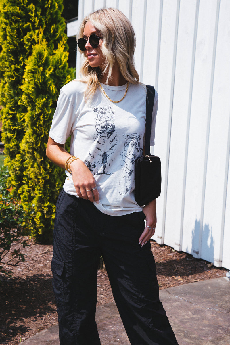 Tigers Boyfriend Graphic Tee, Off White