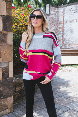 Nadalyn Crewneck Sweater, Grey Mix | RD Style