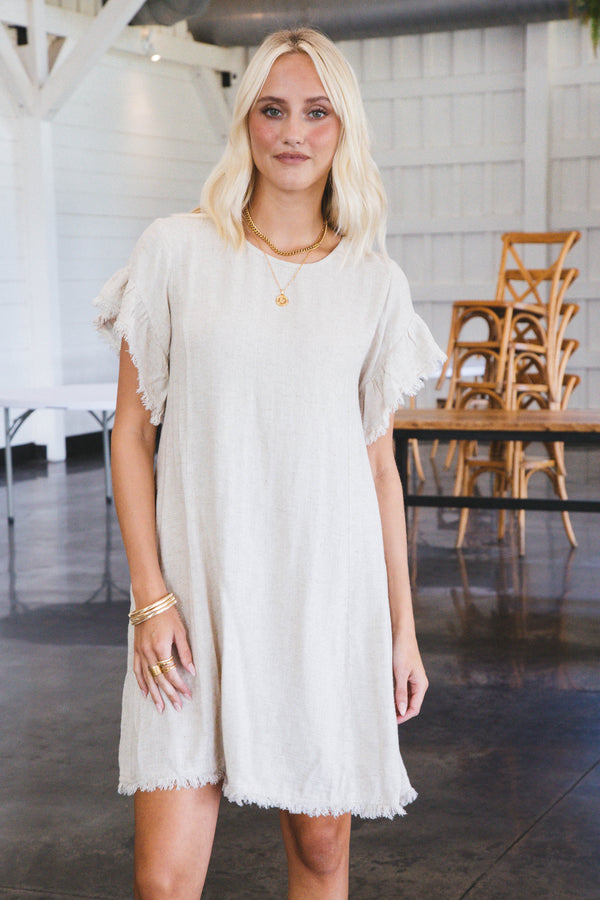 Sahara Linen Dress, Oatmeal