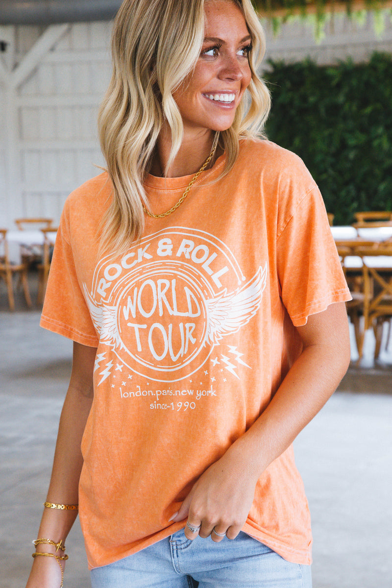 Rock And Roll Graphic Tee, Orange