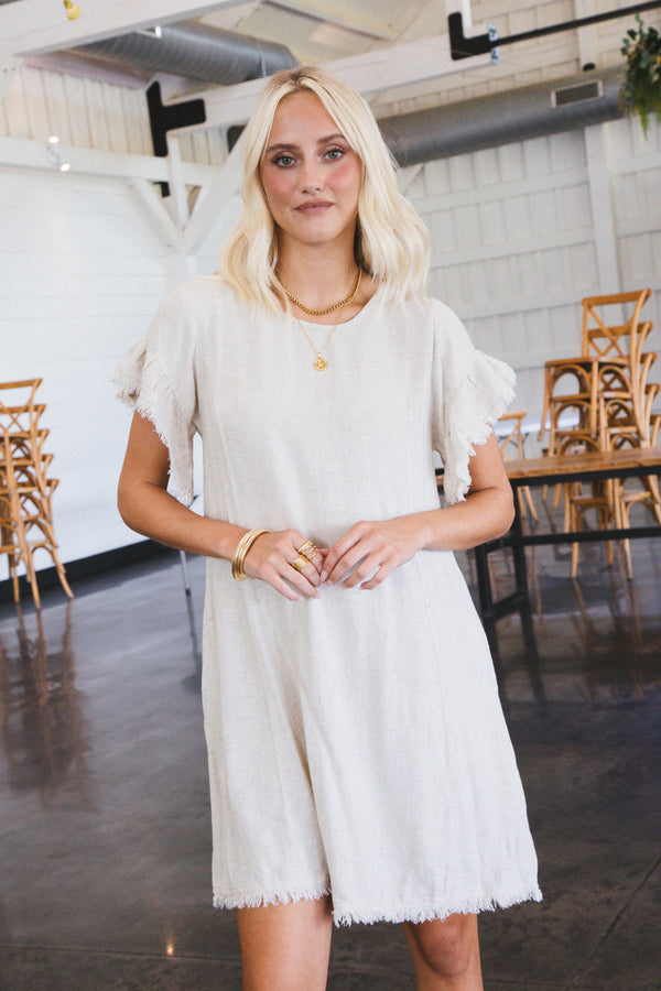 Sahara Linen Dress, Oatmeal