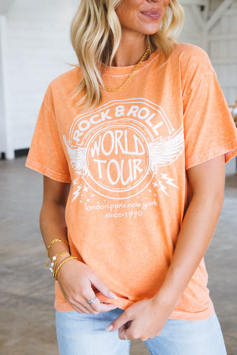 Rock And Roll Graphic Tee, Orange