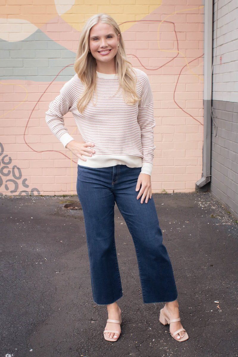 Ophelia Lightweight Striped Sweater, Sienna