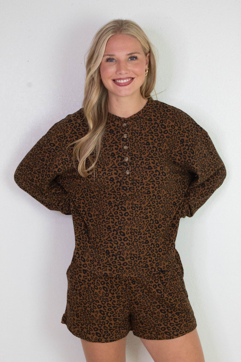 Chloe Leopard Print Set, Brown