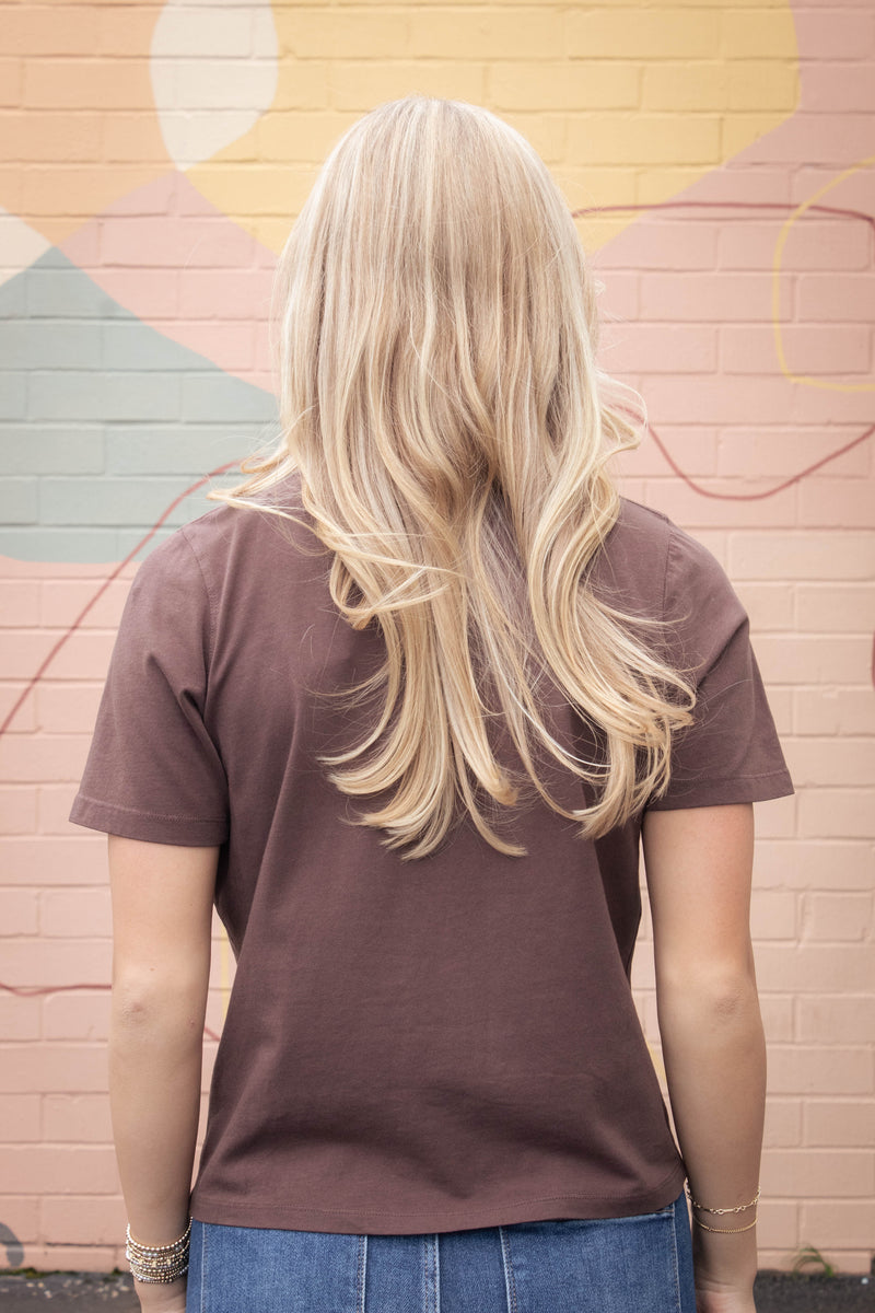 Adalynn Classic Boxy Fit Tee, Espresso