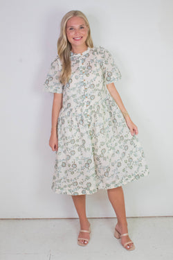 Bella Mae Midi Dress, Tea Combo Bella Mae Midi Dress, Tea Combo