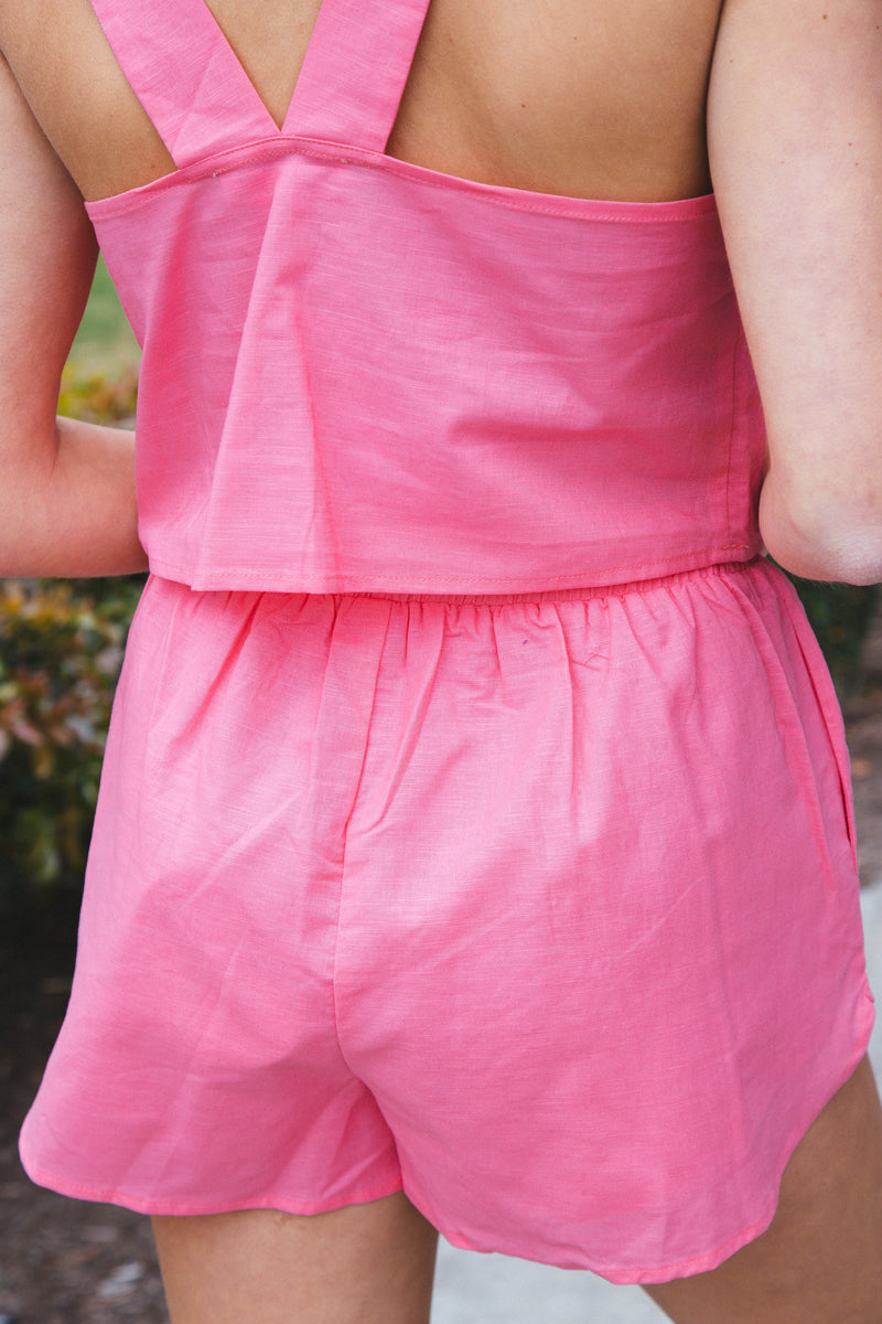 Nova Linen Shorts, Pink Lemonade | Buddy Love