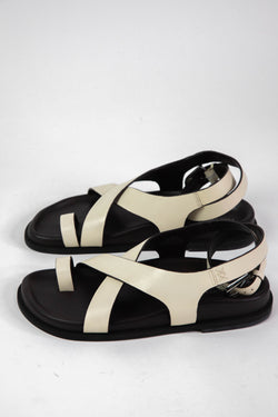 Anya Criss Cross Footbed Sandal, Ecru | Free People