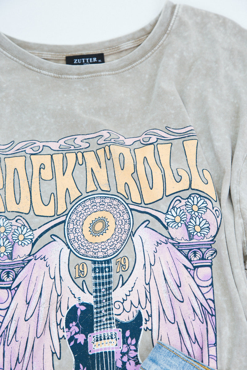 Rock N Roll World Tour Tee, Mocha | Extended Sizes