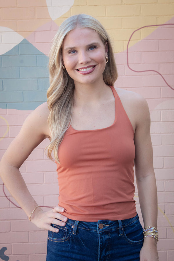 Clean Lines Racerback Tank, Cinnamon Stick | Free People