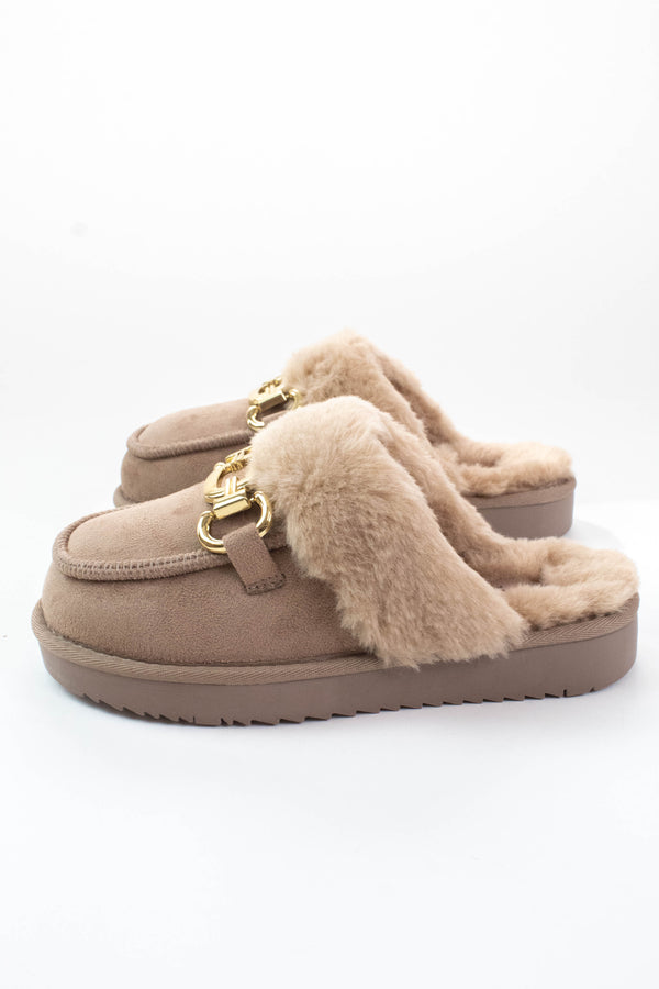 Davos Gold Detail Slip On Mule, Taupe | Beach by Matisse