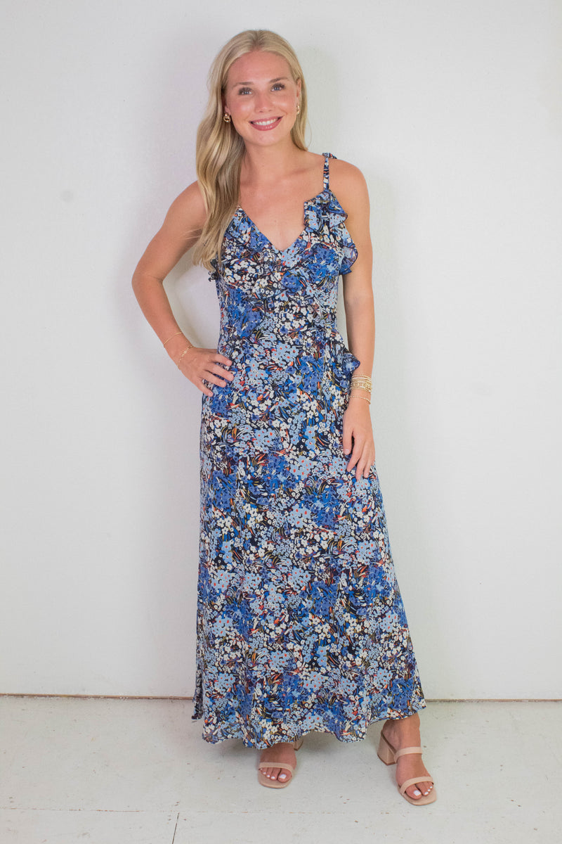 Adalina Floral Maxi Dress, Bristol Blue | Steve Madden North & Main Clothing Company Adalina Floral Maxi Dress, Bristol Blue | Steve Madden North & Main Clothing Company