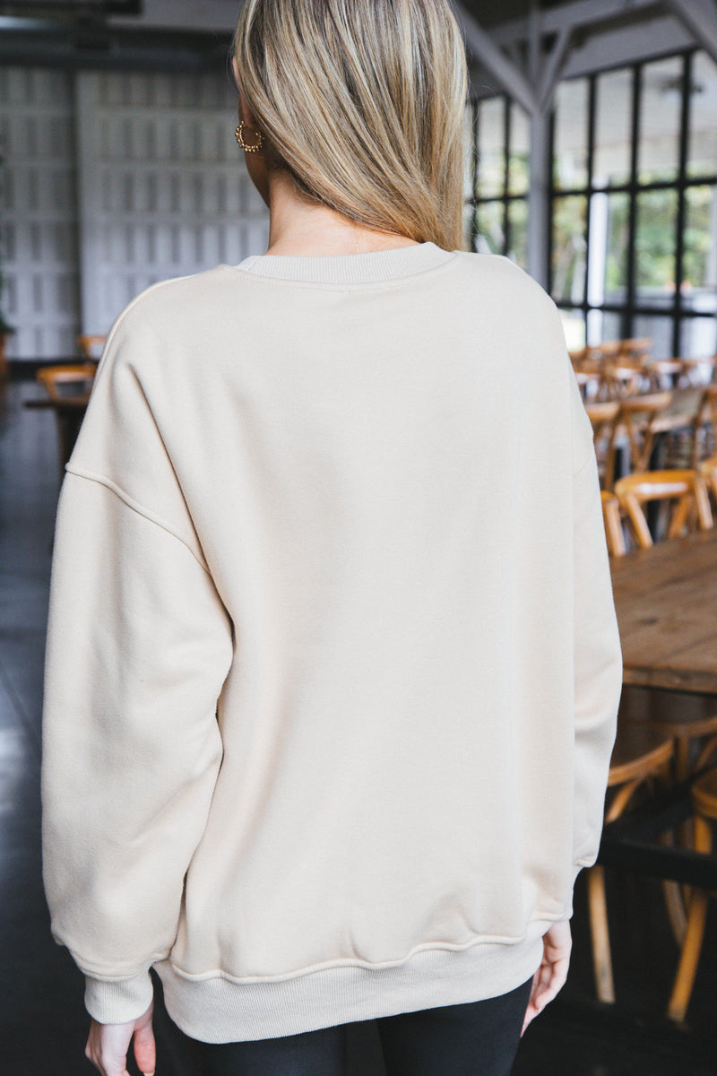 Santa Monica Oversized Sweatshirt, Beige