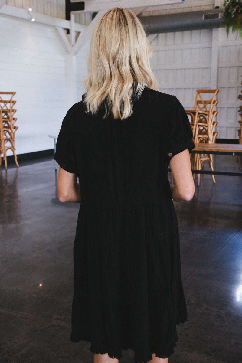 Jasmine Tiered Dress, Black