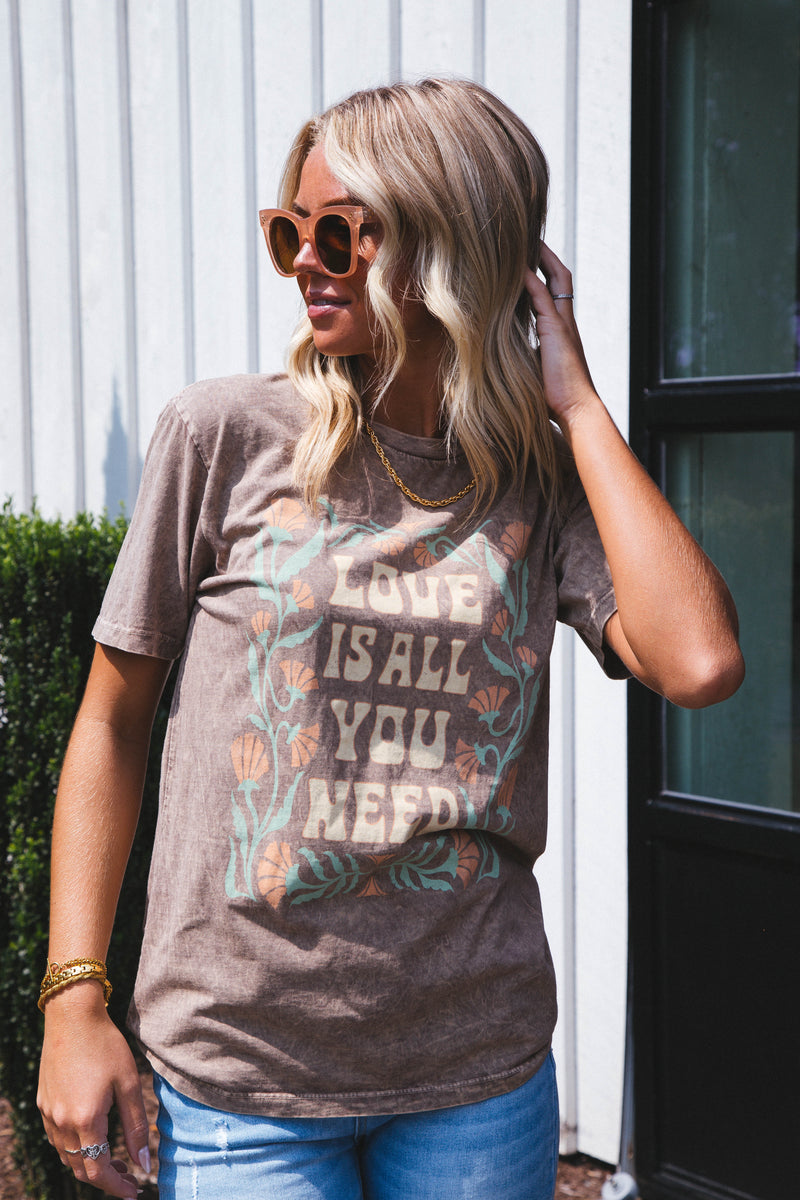Love Is All You Need Graphic Tee, Mocha