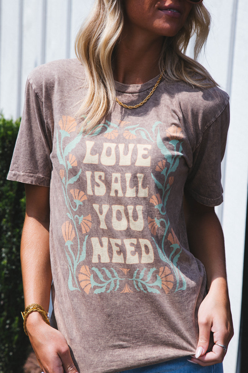 Love Is All You Need Graphic Tee, Mocha