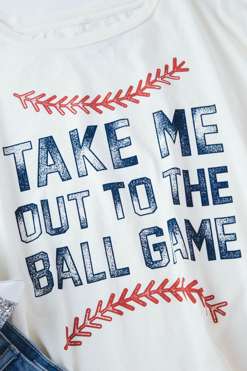 Ball Game Oversized Graphic Tee, Mineral Ivory