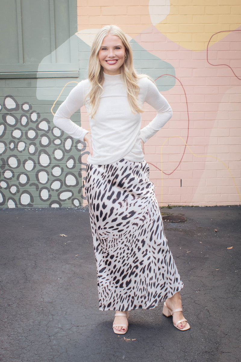 Draped Mock Neck Top, Mother of Pearl | Sanctuary
