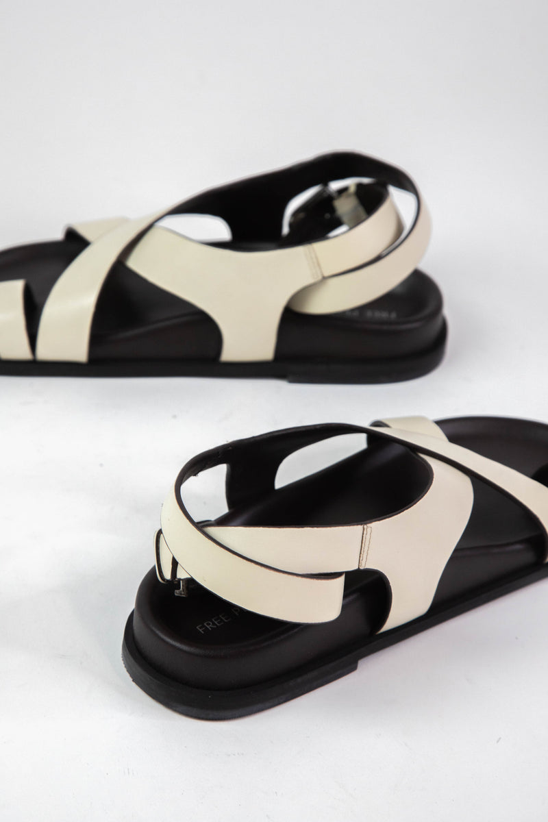 Anya Criss Cross Footbed Sandal, Ecru | Free People