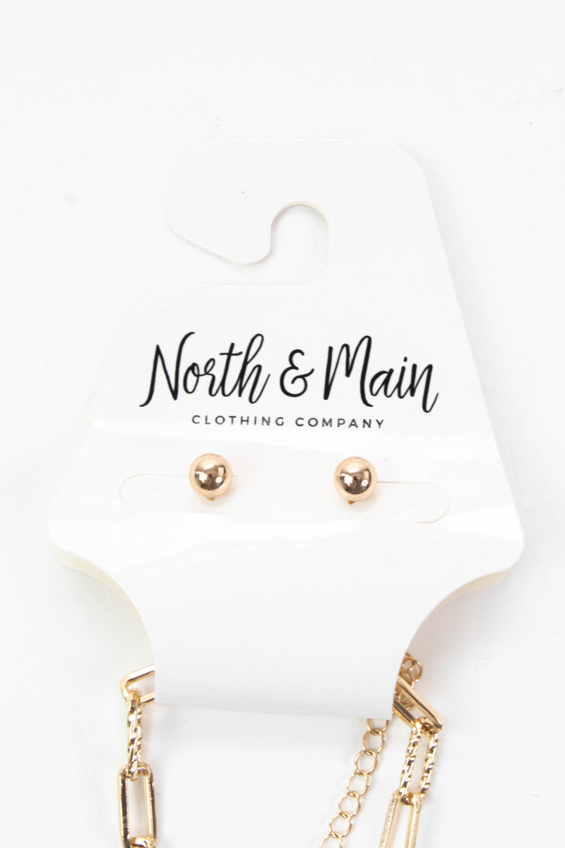 Indie Pearl Flat Beaded Cross Necklace, Gold