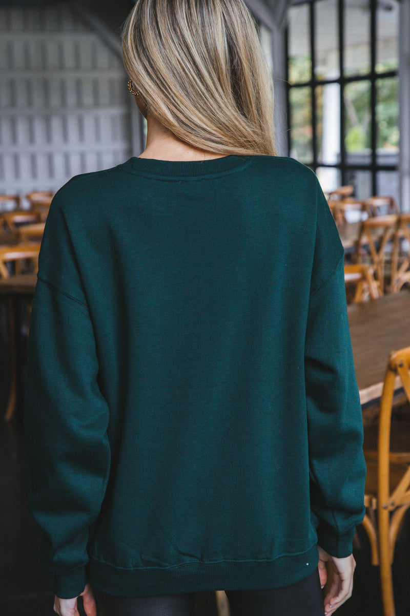 Los Angeles Embroidered Sweatshirt, Hunter Green