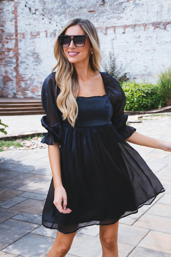 Lost In Love Babydoll Dress, Black