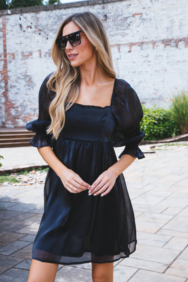 Lost In Love Babydoll Dress, Black