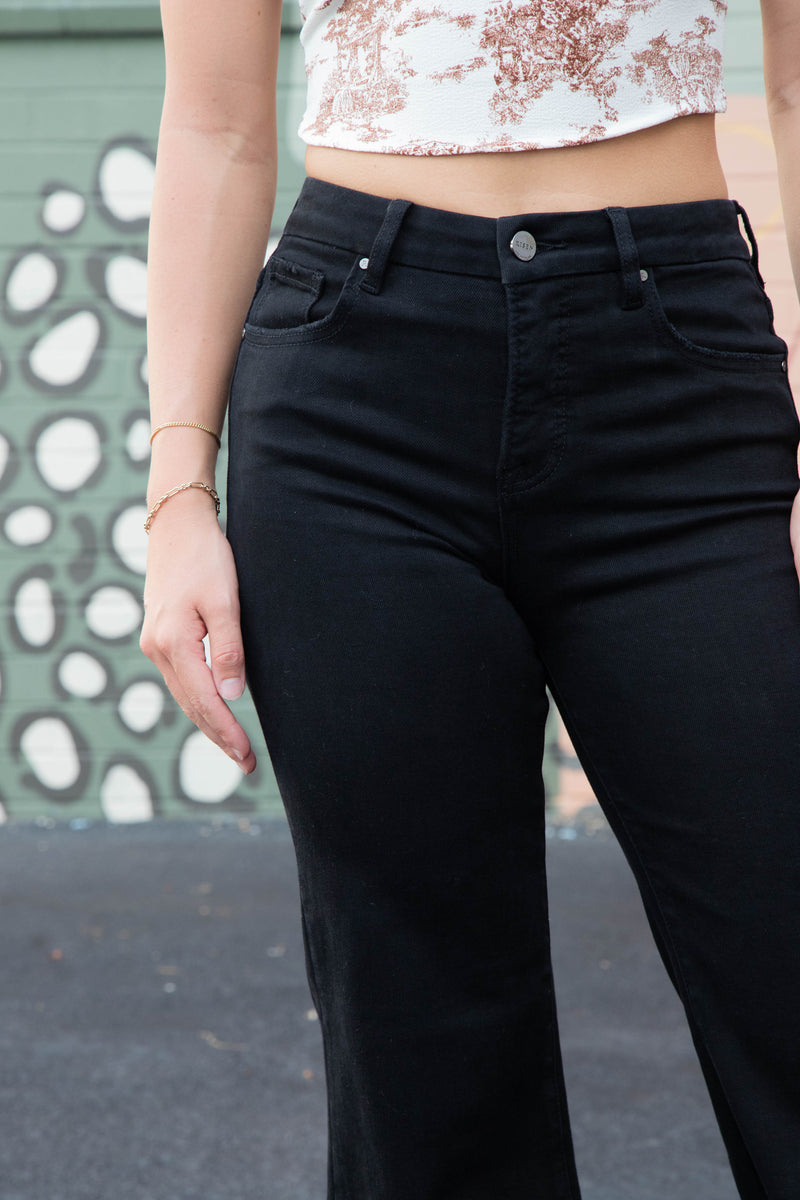 Brielle High Rise Wide Leg Jeans, Black