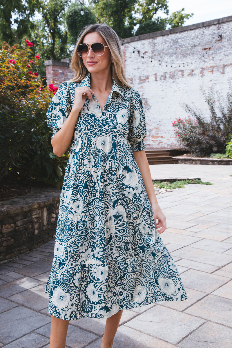 Before Dawn Midi Dress, Peacock | Extended Sizes
