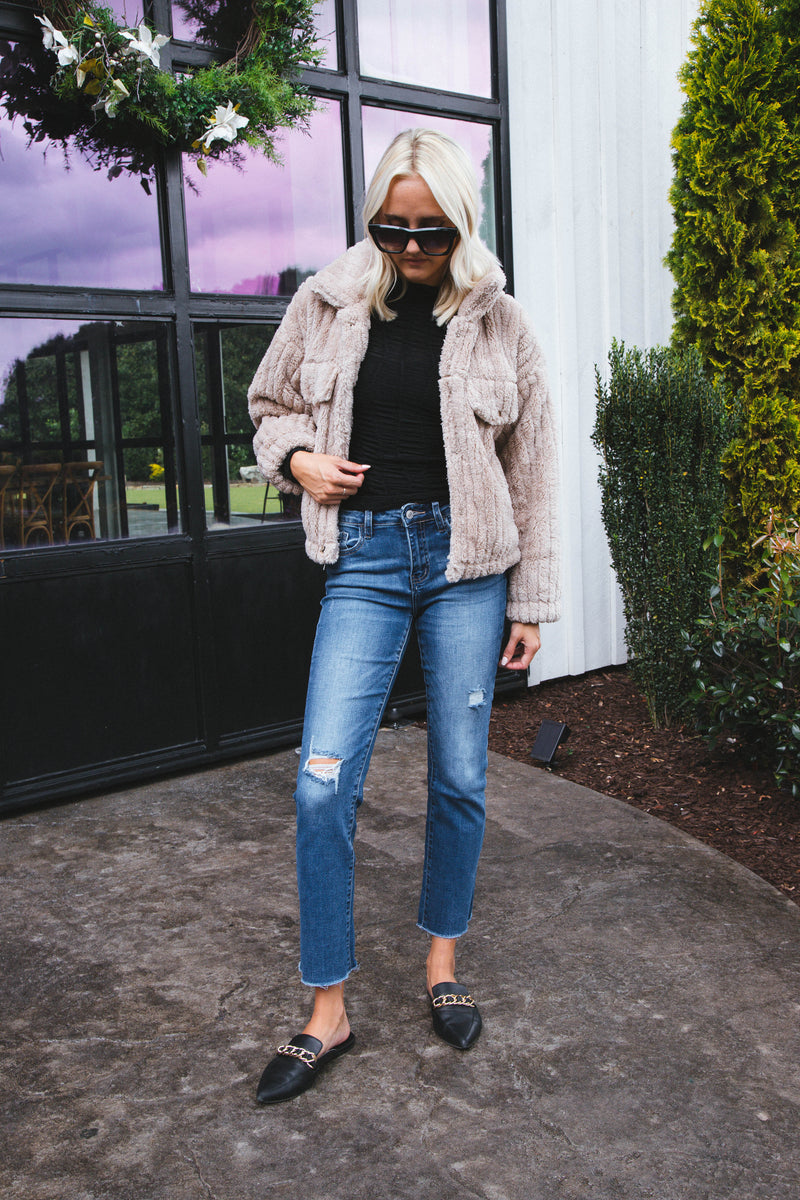 Back in Time Long Sleeve Knit Top, Black