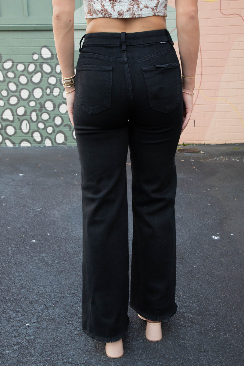 Brielle High Rise Wide Leg Jeans, Black
