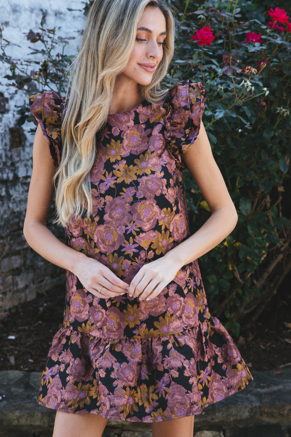 Hadley High Neck Dress, Bronze