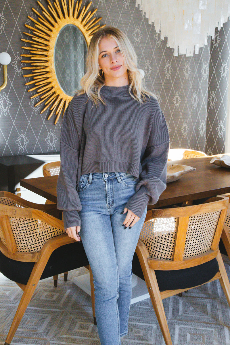 Easy Street Cropped Pullover, Lead | Free People