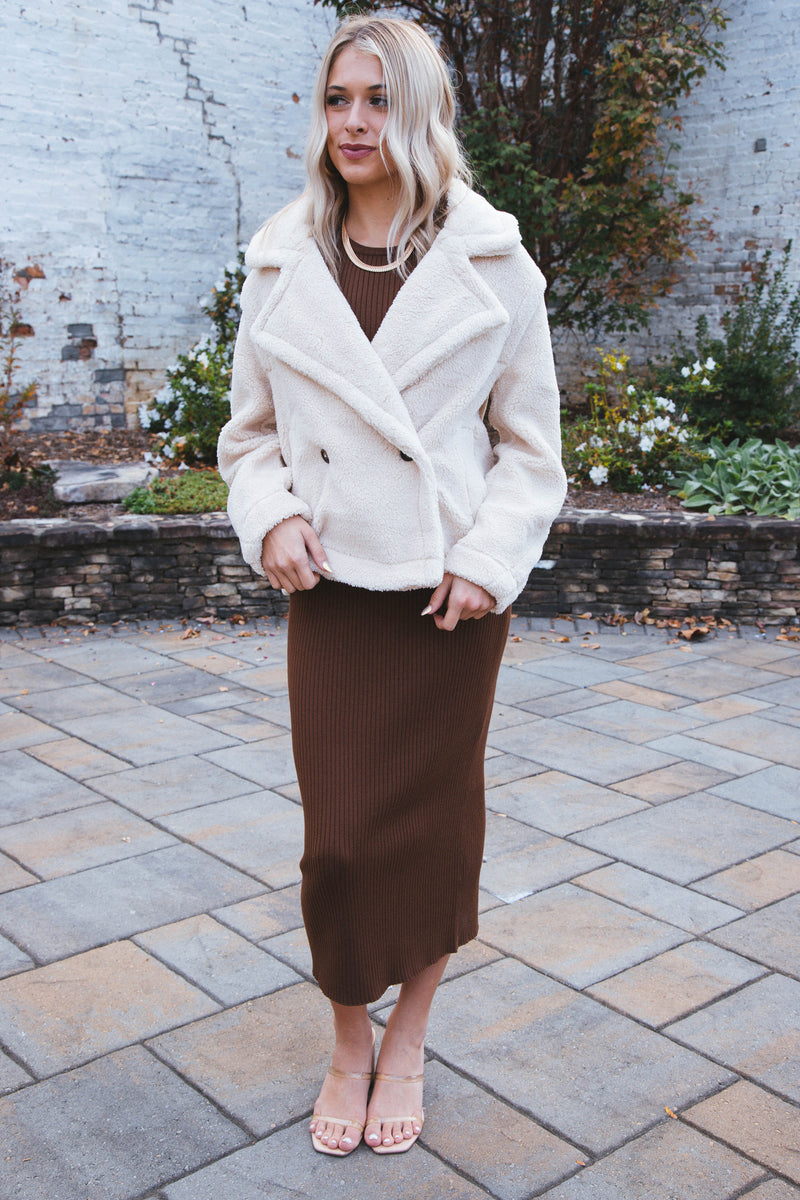 Raylene Knit Midi Dress, Tree Bark | Velvet Heart