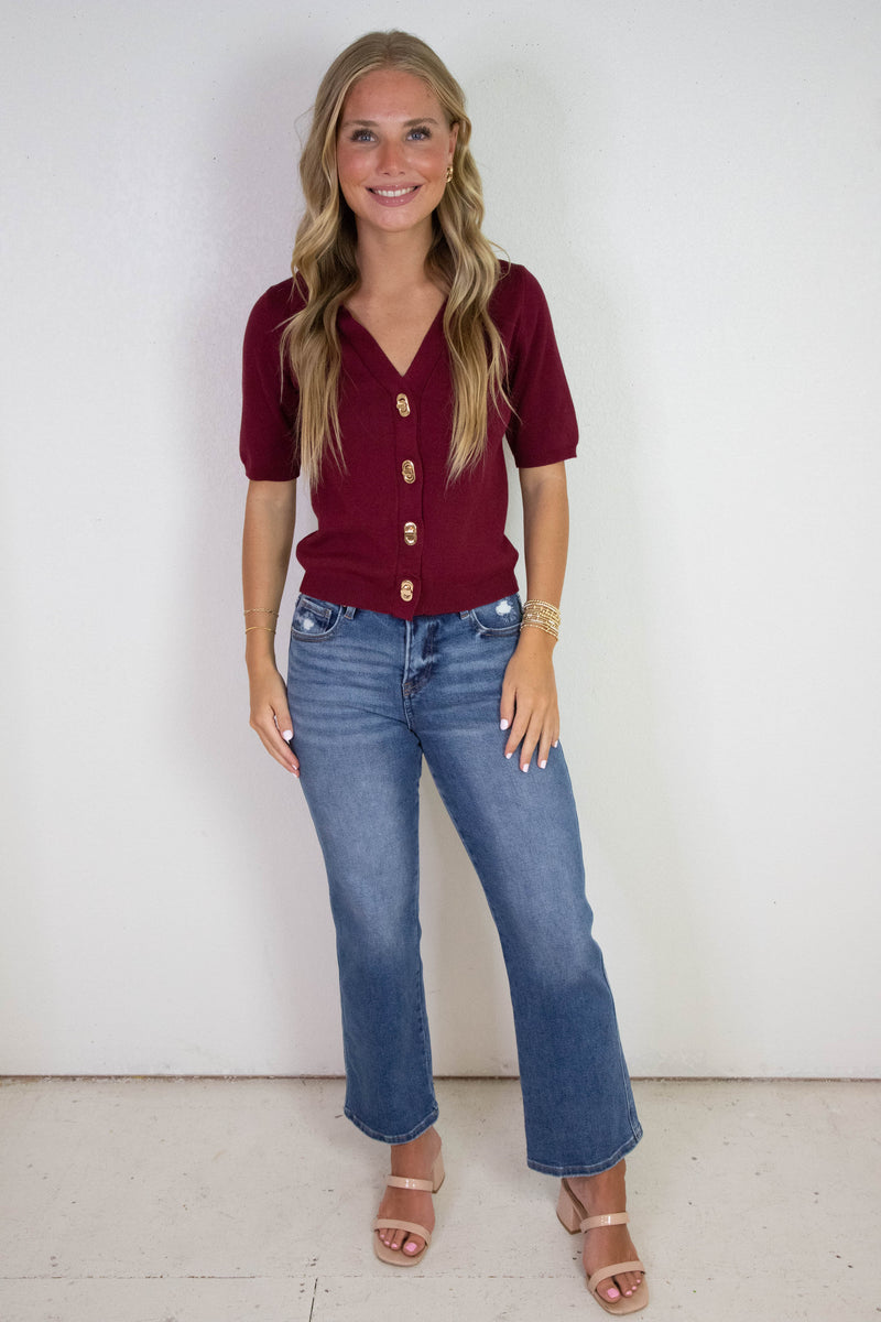 Averie High Rise Ankle Straight Jeans, Dark