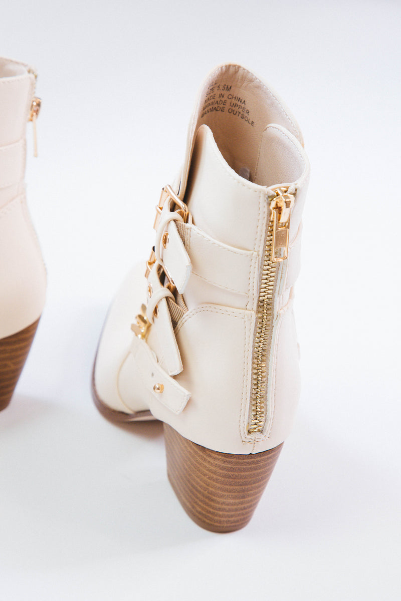 Jill Buckled Chain Boot, Ivory | Coconuts by Matisse