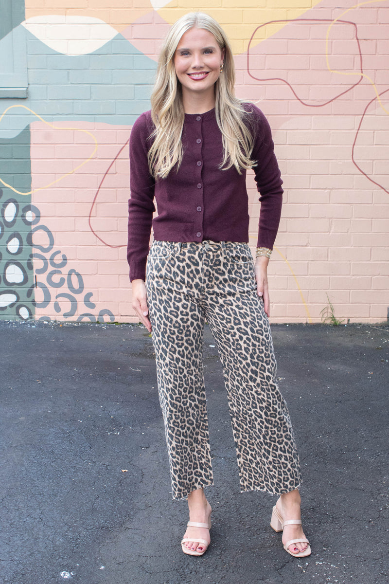 Brielle High Rise Crop Jeans, Animal Print