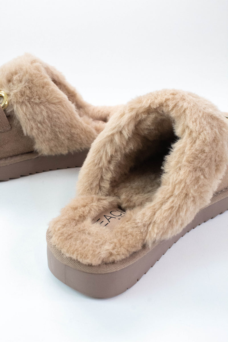 Davos Gold Detail Slip On Mule, Taupe | Beach by Matisse