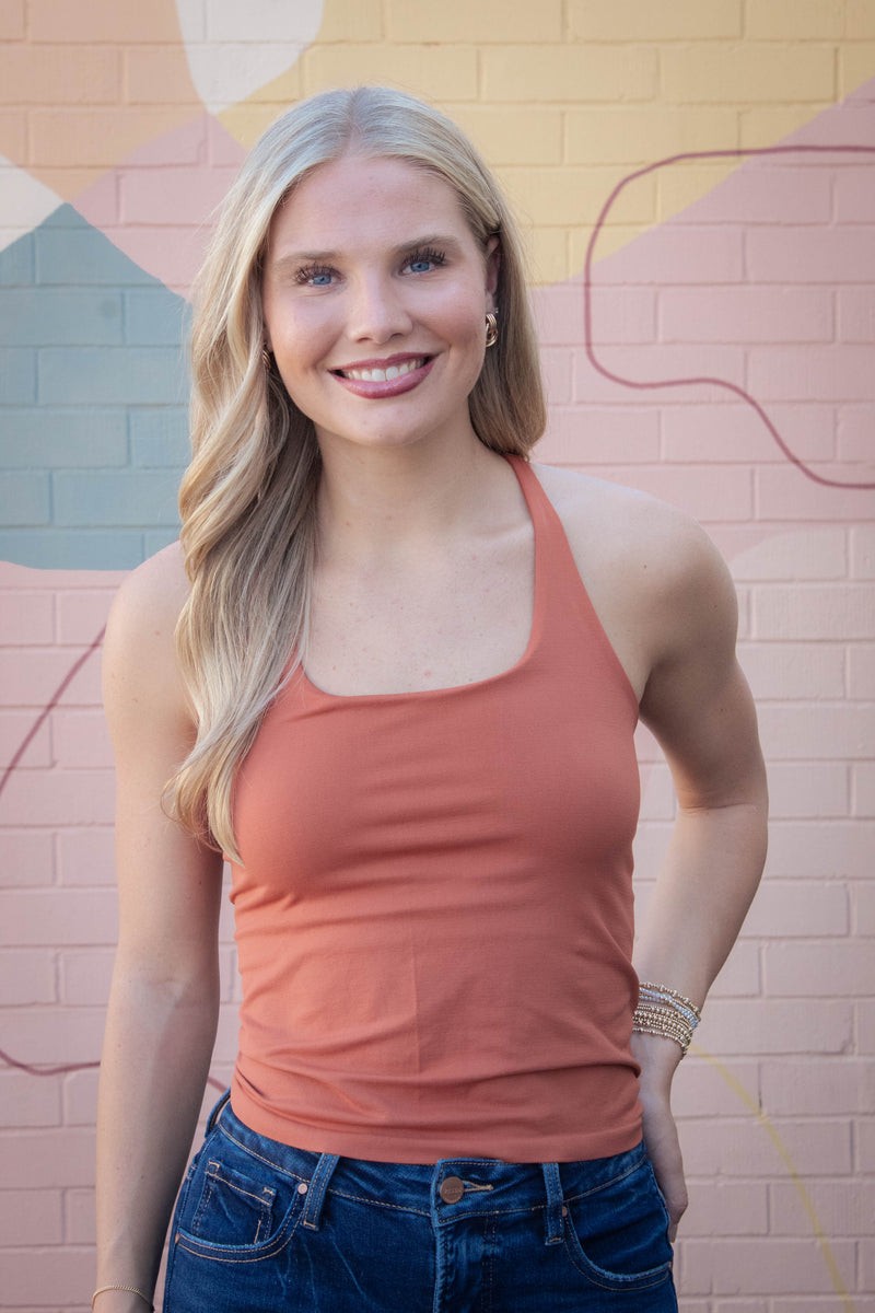 Clean Lines Racerback Tank, Cinnamon Stick | Free People