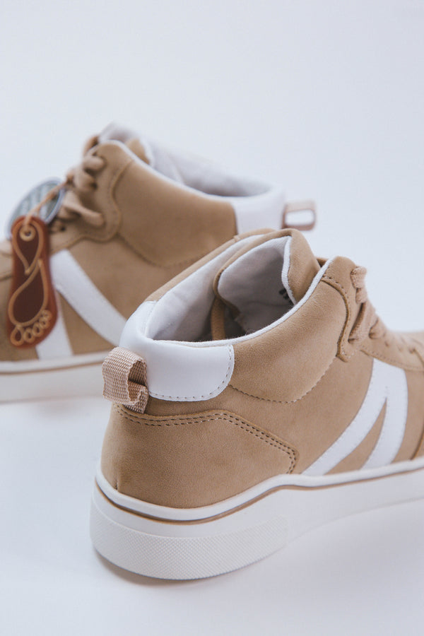Gio High Top Sneakers, Sand/White