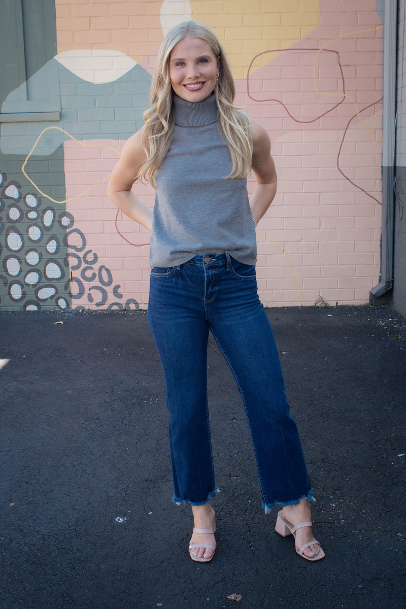 Freya High Rise Ankle Straight Jeans, Dark