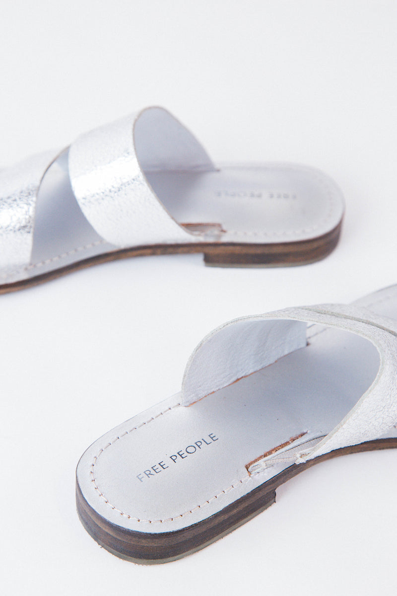 Abilene Toe Loop Sandals, Silver | Free People