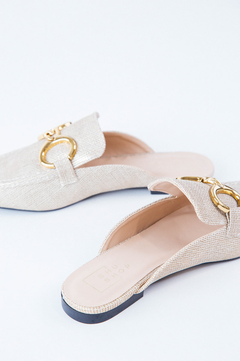 Andromeda Flat Mule, Gold | ShuShop